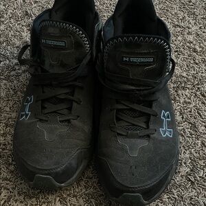 Under Armour Men's Black Athletic Shoes with Blue Accents